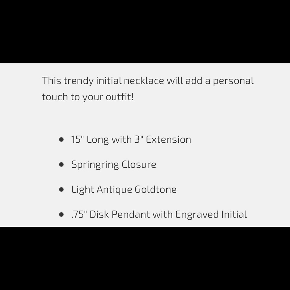 Goldtone Monogram initial 'F' Disk necklace - Picture 2 of 2